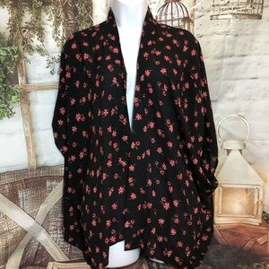 Ann Taylor Loft floral print kimono style short oversize one size flowy summer